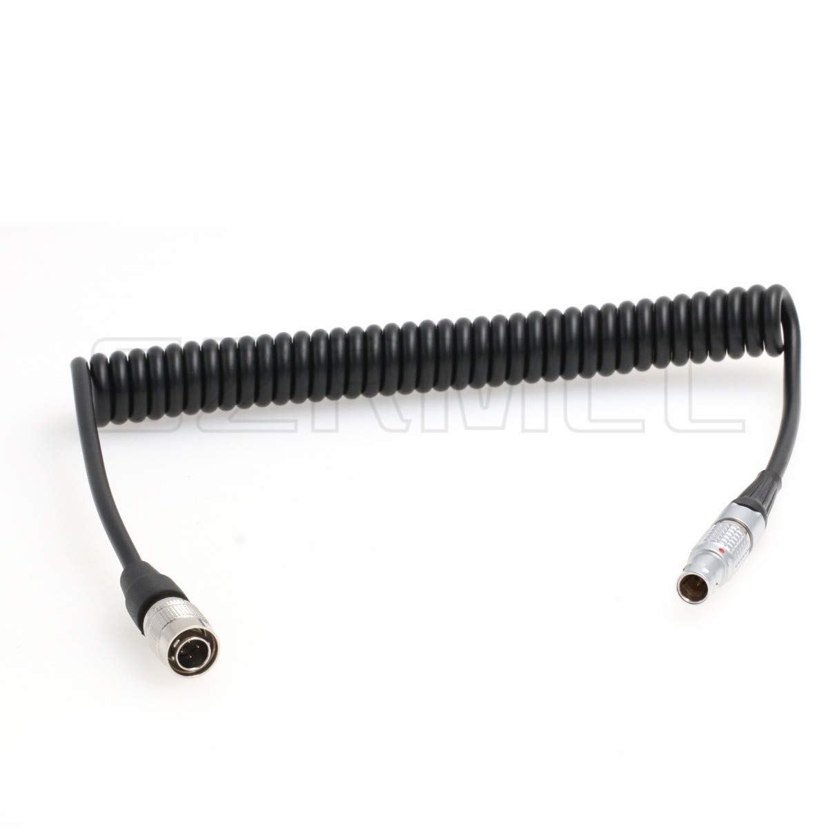 SZRMCC Hirose 4 Pin Male to 0B 2 Pin Male Coiled Power Cable for Sony F5 F55 Camera to Teradek Bond Bolt