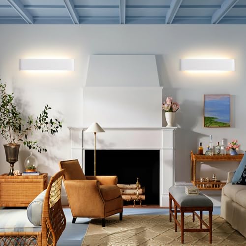 FUPE Indoor Wall Light 18W, 4 Pieces LED Wall Light for Indoor, 3 Colors Up and Down Wall Light, Modern Aluminium LED Wall Lights for Living Room, Bedroom