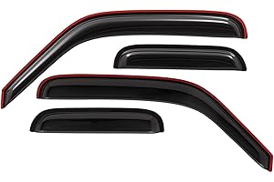 Lightronic Dark Smoke Side Window Visor Rain Guard, 4-Piece Set for 1999-2011 Ford Ranger SuperCab, 1999-2010 Mazda B3000/B4000 Extended Cab