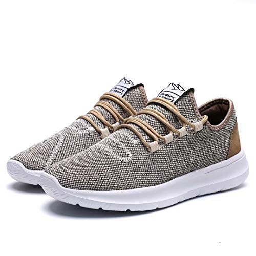 Srenket Mens Casual Athletic Sneakers Comfortable Running Shoes Light Tennis Zapatos Footwear for Men Walking Workout Beige44
