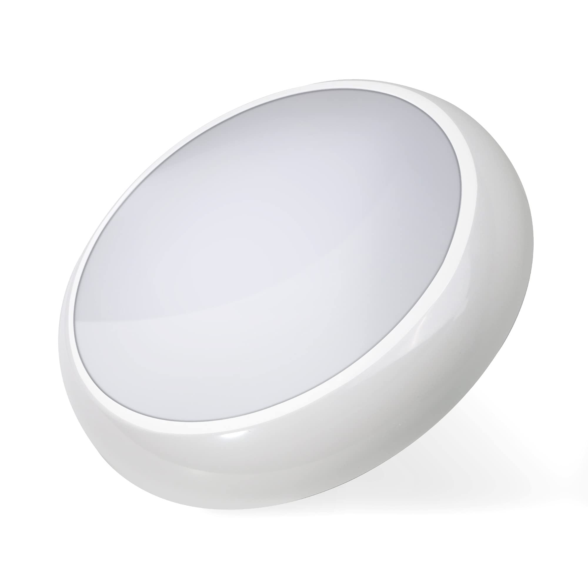 Bright Source LED 2D Polo Bulkhead Luminaire Wall & Ceiling Fitting, White Trim, Switchable Wattage 9W 14W 18W, Adjustable Colour Temperature 3000K 4000K 6000K, Emergency, IP65, IK08