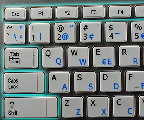 FUNCTION KEYS FOR LAPTOP NON-TRANSPARENT KEYBOARD LABELS WHITE BACKGROUND 14X14