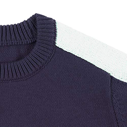 Adory Sweety Tops Thick Warm Sweater for Kids Baby Boy Toddler Adorable Cute Crew Neck Jacquard with Snow Flake Long Sleeve Pullover for Chrismas (Navy, 14Y)