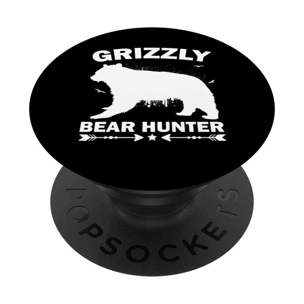 Grizzly Bear Hunt Wildlife Hunter Hunting PopSockets Swappable PopGrip