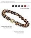 FUNRUN 6PCS 8mm Beaded Bracelets for Men Women Natural Stone Rosary Bracelet Buddha Mala Elastic