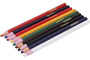WAIGN 9 Pcs Assorted Colors Peel-Off China Marker Grease Wax Pencils for Glass, Garments, Cellophane, Fabric, Wood, Metal, Marking Pencils Art Crayons Paper-Wrapped Painting Pen for Drawing Coloring