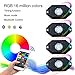 KAWELL multi-color CREE RGB LED Rock Light Kits with Wireless Remote Control for Cars Truck Exterior 4 Wheeler ATV SUV Jeep Mine Boat Motorcycle Waterproof Shockproof Neon Replacement ( 4 Pack )