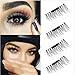 False Magnetic Eyelashes – No Glue, Mess-Free Reusable Lashes – Beautiful Natural Enhanced Eyes, Volumized Lashes (1 Pair, 4 Pcs) (small, black)
