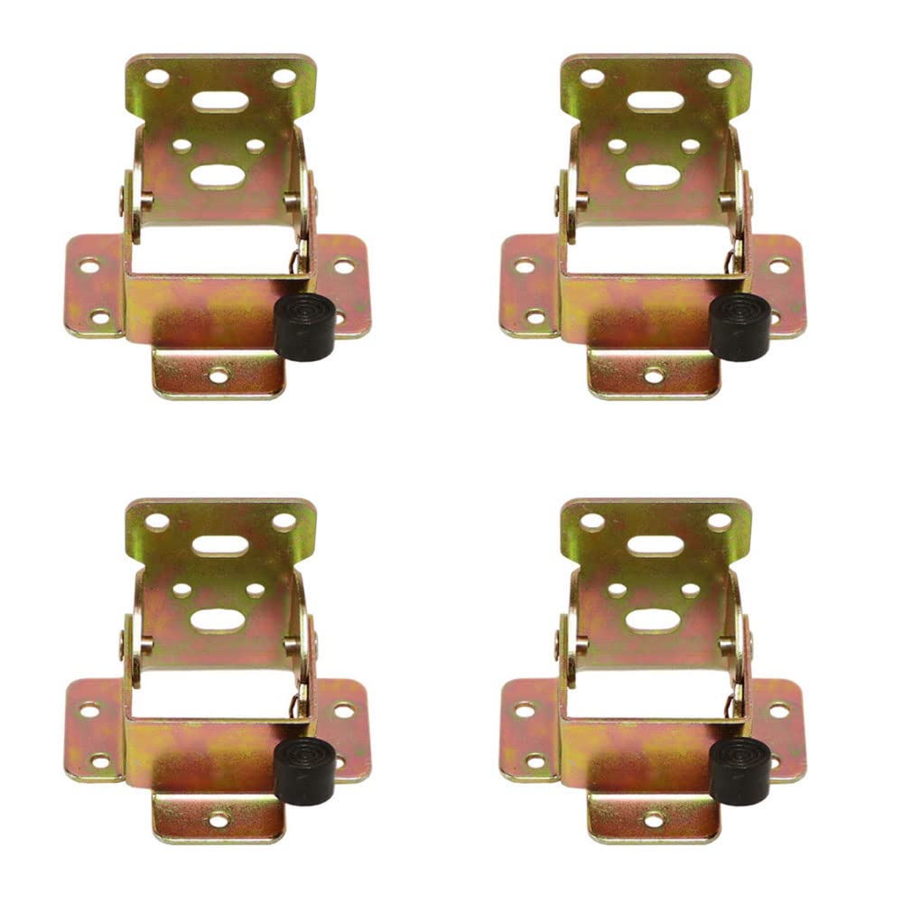4 Pieces Folding Lock Extension, Folding Brackets Table Legs, Self Locking Hinge Leg Fittings, Foldable Hinge Hardware, for Folding Work Tables, Kitchen Folding Table, Boats, Beds