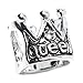 Sterling Silver Clear Cubic Zirconia Crown of Queen European-Style Bead Charm