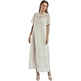 SIXDO G-White Organza Loose Dress for Women 2025, Elegant Wardrobe Essential for Work and Comfortable Casual Wear