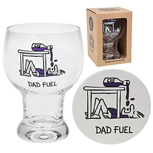Joe Davies Chaps Stuff Beer Glass and Matching Coaster - Dad Fuel (310725)
