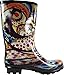 NORTY Waterproof Rain Boots for Women Size 9, Mid Calf Rain Shoes, Slip-Resistant, Comfortable Rainboots, Stylish Outdoor Garden Boots, Glossy Monet Print, 11.25