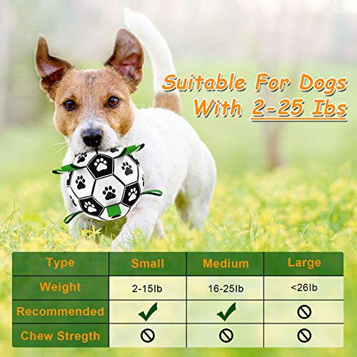 TIRTI Upgrade Dog Soccer Ball with Grab Tabs, Interactive Football