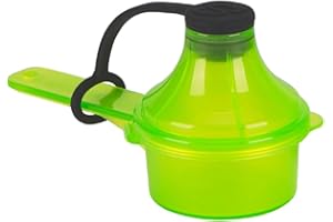 The Scoopie, 15 cc | 1 tbsp | 1/2 fl oz. | 14.8 mL Plastic Short Handle Scoop with Attached Funnel, Measuring Spoons for Powders, Coffee, Pet Food, Protein, Spices and Other Dry Goods (1 Pack, GREEN)