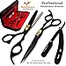 Saaqaans MSS-01 Stylish Hairdressing Scissors Set - Hair Cutting Scissor for Barber/Hairdresser/Hair Salon + Texture/Thinning Haircut Shear for Beautician + Straight Edge Razor + 10 Blades with Case