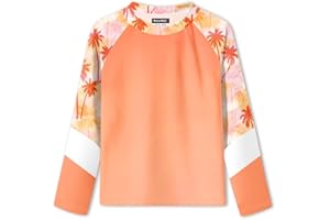 BesserBay Girls Rash Guard UPF 50+ Quick-Dry Tropical Raglan Long Sleeve Swim Shirt 4-14 Years