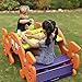ECR4Kids Picnic Table and See Saw for Kids, 2-in-1 Pic-n-Rock, Indoor/Outdoor Play Structure, Multicolor (ELR-040A),Orange/Green
