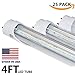 LED Tube Light, 4FT, Dual-End Powered, Work without T8 T10 T12 Ballast, 18W (48W Equivalent), 1800 Lumens, 6000K Cold White, Clear Cover, LED Lights Replacement, AC 85-265V - Pack of 25