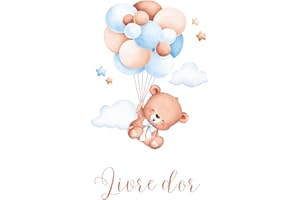 Livre d'or Baby Shower: COUVERTURE RIGIDE | Livre d'or Bleu & beige pour Fête prénatale, Garçon, Baby Shower Thème Ourson Bal
