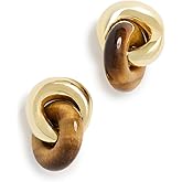 SHASHI Women's Supernova Studs, Gold/Tortoise, One Size