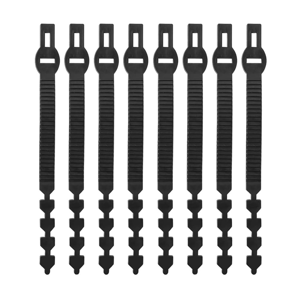 POFET 8PCS 40cm Black Tree Ties Straps Supports Heavy Duty Shrub Ties Adjustable Interlock Garden Tree Ties for Shrub Rose Tree Plant Support