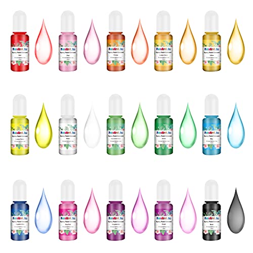 FansArriche 15 Colors Liquid Pigment for Epoxy Resin, Translucent Resin