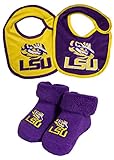 NCAA LSU Tigers Infant Booties and 2 Pack Bib Set