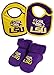 NCAA LSU Tigers Infant Booties and 2 Pack Bib Set