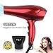 JINRI Infrared Hair Dryer,Professional Negative Ions Blow Dryer with Concentrator,Quick Drying Hairdryer with 3 Heat 2 Speed Settings
