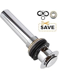 Bathroom Faucets Vessel Vanity Sink Pop Up Drain Stopper for Plumbing with Overflow, Polished Chrome