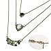 LARESDOMI Vintage Pendant Necklace Crystal Incrusted Simulated Emerald and White Opal (57cm)