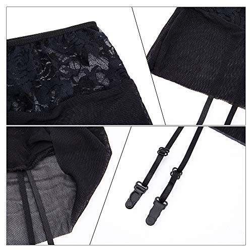 Lingerieset sexy lingerie met hoge taille, 4-delig, ondergoed, kant, bustier, slip, kousenband voor dames, lingerieset… - Image 5