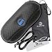 BLUPOND Semi Hard EVA Glasses Case with Hanging Hook 5 IN 1 Set for Sports Sunglasses (Black)