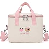 Dreamfocus Cute Insulated Lunch Bag for Girls, Large Capacity, Handle and Strap, Kawaii Lunch Box for Kids Teen Women Work School Gifts