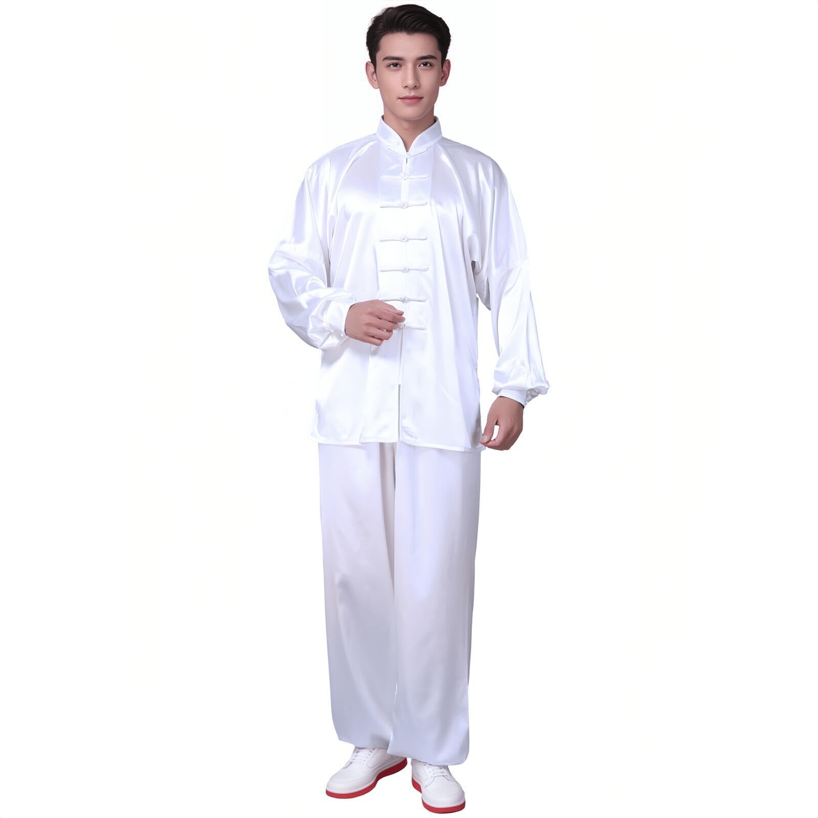 Andux Chinese Traditional Tai Chi Uniforms Kung Fu Clothing Unisex SS-TJF01 (White,L) — image 1