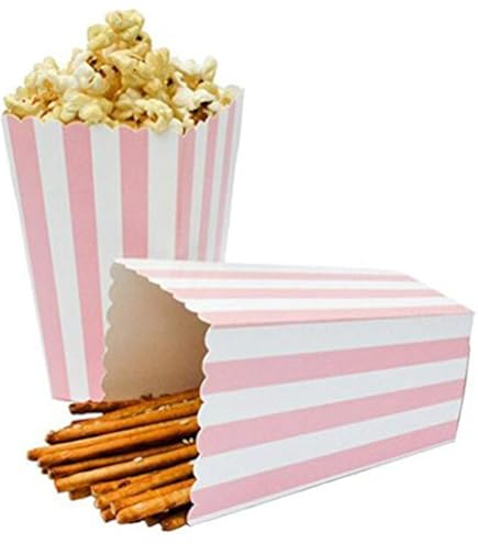 POPCORN様 Amazon.com: Crystallove 24pcs Striped Paper Popcorn Boxes for