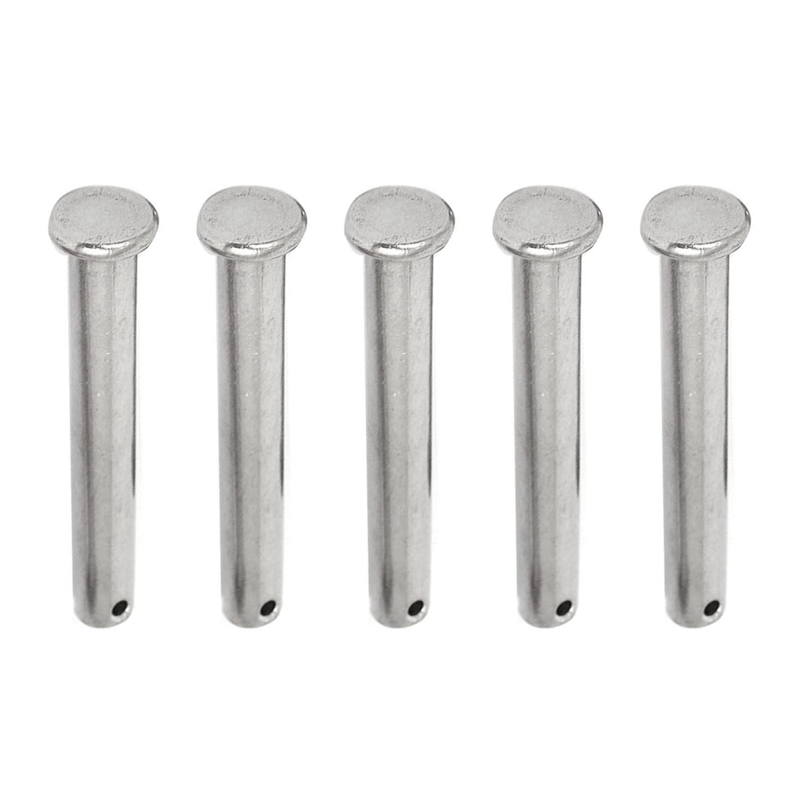 M METERXITY 5 Pack Clevis Pins - Flat Head Stainless Steel Clevis Pins Fastener, Anti Resistance, Apply to Mechanics Repair (M8 x 60mm, Silver Tone)