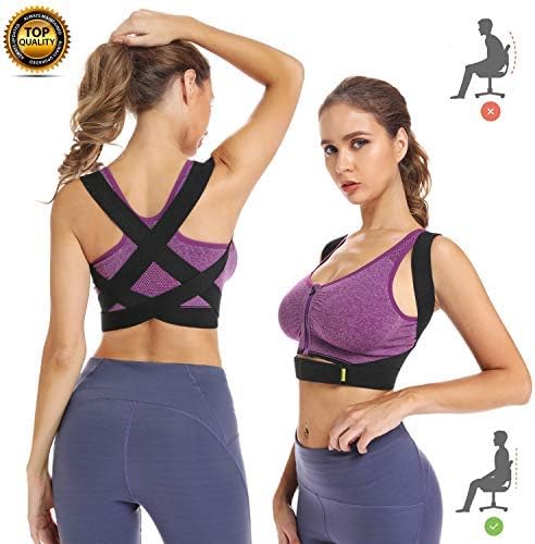 Posture Corrector for Women Men and Kids Under Clothes, Adjustable 2 Shoulder Straps Back Brace Posture Support Belt / Back Straightener / Posture Trainer Device for Kyphosis Slouching & Hunching - S