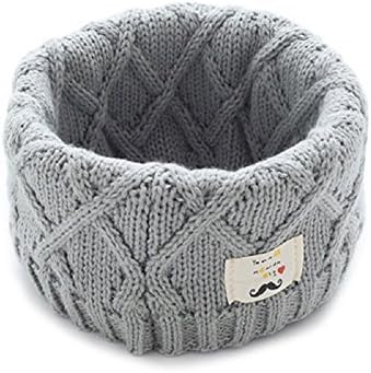 LB_2017 Winter Cotton Baby Scarf Children Knitted Wool O-Scarves Chidren Outing Protect Kint Solid Color (Grey)