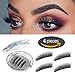 False Eyelashes Magnet - Ultra Long Magnetic Eyelash Cover the Entire Eyelids, Nature Look Fake Lashes 3D Handmade Reusable Lashes For Women Makeup (４ PCS)