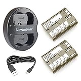 Newmowa BP-511 Battery(2-pack) and Dual USB Charger for Canon EOS 5D, 50D, 40D, 20D, 30D, 10D, Digital Rebel, D60, 300D, D30
