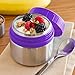 LunchBots Rounds 8oz Stainless Steel Leak-Proof Snack Container for Kids and Adults - Food Jar for Yogurt - Fruits - and Finger Foods - Eco-Friendly - Dishwasher Safe - 8oz - Purple