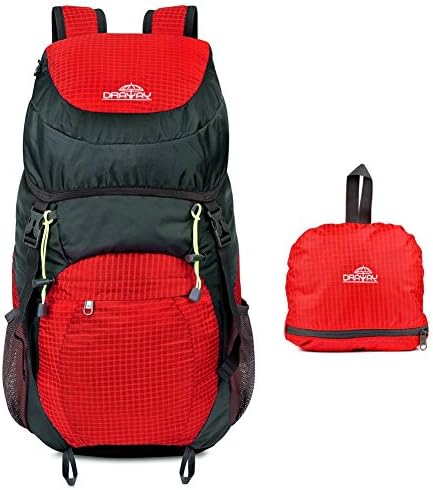 Ultralight Camping Backpack, Large Capacity 40L Packable Daypack, Draway Waterproof Backpacks for Camping Hiking Outdoor Traveling Cycling