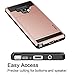 Vofolen Sliding Cover for Galaxy Note 9 Case Wallet Case Credit Card Holder ID Slot Heavy Duty Protection Dual Layer Protective Hard Shell Hybrid Bumper Armor Case for Samsung Galaxy Note 9 Rose Gold