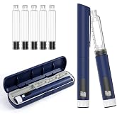 80 Unit Reusable Delivery Pen, Adjustable Dose Dial, Compatible with 3ml Cartridges (Includes 5 Extra), Blue, Clear Scale &amp; Protective Case