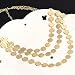 Multi Layered Tassel Necklace,Haluoo Layered Metal Finge Tassel Necklace Fashion Rhinestone Metal Statement Bib Necklace Charm Shining Round Pad Tassel Necklace Indian Hawaii Beach Jewelry (Gold)thumb 2