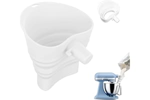 Casbomy Flour Funnel Silicone for Kitchen Aid Standing Mixer, Mess-Free Flour Funnel for Kitchen Aid Mixer, Foldable Silicone