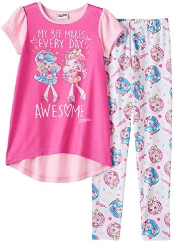 Shopkins Shoppies Pajamas For Girls Shirt Tunic & Bottoms Pajama Set (8)