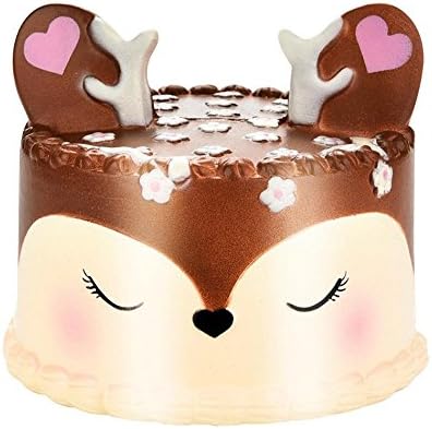 fomoisclU Slow Rising Soft Toy Squishies Jumbo Squishy Scented Deer Cake Squeeze Toy Stress Reliever Decompression Toy Key Chain Charm Party Bag Fillers Gift Party Favors for Kids Boys Girls Adults